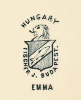 Fischer Ignác "Emma" mintás 8 darabos tál készlet. Jelzett, pár darabon bebarnult mázzal, ...