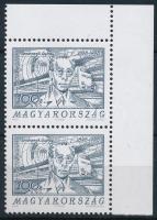 1998 Jendrassik György ívsarki pár lemezhibával / Mi 4502 pair with plate variety