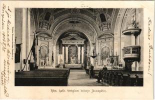 1904 Jászapáti, Római katolikus templom, belső. Takáts Herman kiadása (vágott / cut)