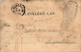 1899 Jászberény, Lehel-kürt, floral, Art Nouveau, litho (lyuk / pinhole)