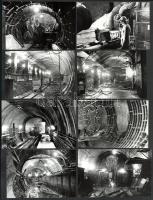 1973 és 1976 között készült felvételek a metróalagút építéséről, 13 db vintage ezüstzselatinos fotó, datált, egy része jelzett, 9x14 cm