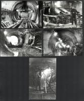 1973 és 1976 között készült felvételek a metróalagút építéséről, 13 db vintage ezüstzselatinos fotó,...