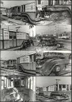 1983 Budapest, a kisföldalatti (MillFAV) régi járműveinek dokumentálása, 13 db vintage ezüstzselatinos fotó, jelzés nélkül, 10x15 cm