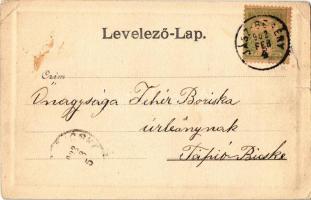 1902 Jászberény, Városháza, cukrászda, Brünauer üzlete és saját kiadása (szakadás / tear)