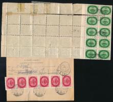 1946 (17. díjszabás) Szállítólevél 66 db Milliós bélyeggel "NÉMETBOLY" / Parcel card with ...