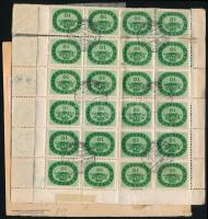 1946 (17. díjszabás) Szállítólevél 66 db Milliós bélyeggel "NÉMETBOLY" / Parcel card with ...