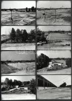 1976 Budapest, helyszíni fotók a Metro Kőér utcai járműtelepének tervezett építési területéről, amelyet kisajátításra kijelöltek és az építkezés megkezdése, 13 db vintage ezüstzselatinos fotó, jelzés nélkül, 9x13 cm