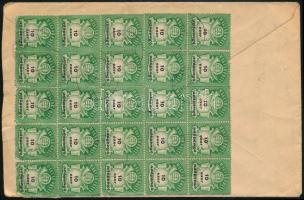 1946 (26. díjszabás) Ajánlott Budapest helyi levél 29 db Adópengő bélyeggel / Registered local cover...