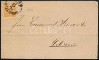 1872 Réznyomat 2kr elfogazva levélen / 2kr with shifted perforation on cover "(PE)ST / LIPÓTVÁROS"