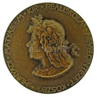 Madarassy Walter (1909-1994) 1928. "Hunyadi Mátyás M. Kir. Reáliskolai Nevelőintézet Kőszeg" egyoldalas, öntött bronz emlékérem (38,5mm) T:AU