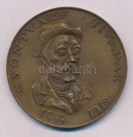 Kiss Nagy András (1930-1997) DN "Csontváry Tivadar / Magányos cédrus" kétoldalas bronz emlékérem (60mm) T:XF, pici ph.