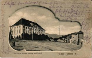 1906 Jolsva, Jelsava; Felső utca, Koburg herceg kastélyával. Czibur Emil kiadása / street view, castle (r)