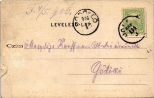 1906 Jolsva, Jelsava; Felső utca, Koburg herceg kastélyával. Czibur Emil kiadása / street view, cast...