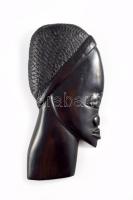 Faragott fa női fej, 18x9 cm