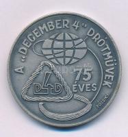 Pócsik István (1933-) 1987. "A ,,December 4'' Drótművek 75 éves / 1921-1987" kétoldalas, ezüstpatinázott fém emlékérem (42,5mm) T:AU