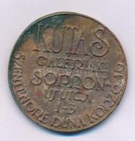 Kutas László (1936-) 2003. "Kutas Galériák - Sopron, Új utca 1-3 - Szentendre, Duna korzó 10" kétoldalas, öntött bronz névjegyérem (40mm) T:XF, patina
