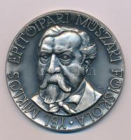 Garamkeszi János (1936-) DN "Ybl Miklós Építőipari Műszaki Főiskola" egyoldalas, ezüstpatinázott bronz emlékérem (60mm) T:AU