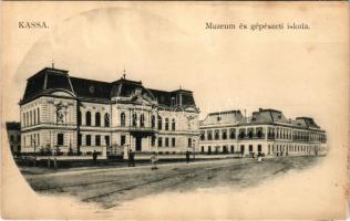 Kassa, Kosice; Múzeum és gépészeti iskola. László Béla kiadása / museum, engineering school (r)