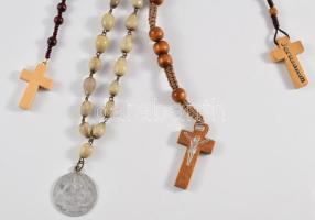 4 db rózsafüzér, közte illatos fából