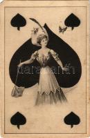 1901 Francia kártyás művészlap / French card suit s: E. Schiendl (EM)