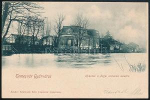 1901 Képeslap Turul 4f bérmentesítéssel "TEMESVÁR" - "VERSECZ"