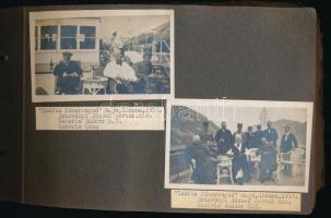 1917-1929 Régi fotóalbum, közte több fényképpel Wekerle Sándor miniszterelnökről, valamint Wekerle Gézáról, Szterényi József kereskedelmügyi miniszterről és 3 db fénykép a Jóvátételi Bizottságról, 84 db fotóval, feliratozva, főként 7,5×10,5 cm