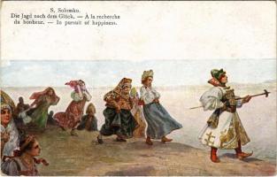 In pursuit of happiness / Die Jagd nach dem Glück, Theo Stroefer R. M. No. 311. s: Solomko (EK)