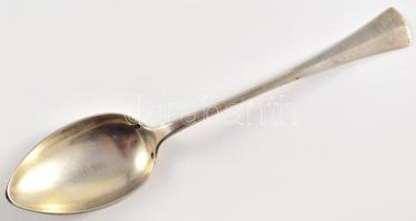 Ezüst (Ag) kanál szett, 6 darab, h: 22,5 cm, jelzett, nettó 551g