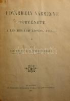 Jakab Elek - Dr. Szádeczky Lajos: Udvarhely vármegye története a legrégibb időtől 1849-ig. Bp., 1901., Athenaeum, IV+583 p.+1 (színes, kihajtható térkép: Udvarhely vármegye hegy- és vízrajzi viszonyai térképe, átdolgozta: Homolka József, 1:225,000, Bp., 1896, Kogutowicz és Társa Magyar Földrajzi Intézete-ny., foltos, kis szakadással, 34,5x40,5 cm) t. + 2 (hiányzó két térképet, a kötet végén mellékletként, igényes fénymásolattal pótolták) t. Dr. Habermann Gusztáv (1903-1994) szegedi ügyvéd, helytörténész ex libris-ével, 8x7 cm. Bekötött elülső papírborítóval. Átkötött modern álbordás félbőrkötés, körbevágott, néhány foltos, és néhány kissé foltos lappal.