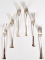 Ezüst (Ag) villa szett, 6 darab, h: 21,5 cm, jelzett, nettó 459g
