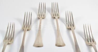 Ezüst (Ag) villa szett, 6 darab, h: 21,5 cm, jelzett, nettó 459g