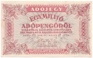 1946. 1.000.000AP vastagabb fehér papíron T:AU Adamo P53