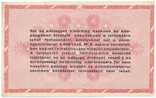 1946. 1.000.000AP vastagabb fehér papíron T:AU
Adamo P53