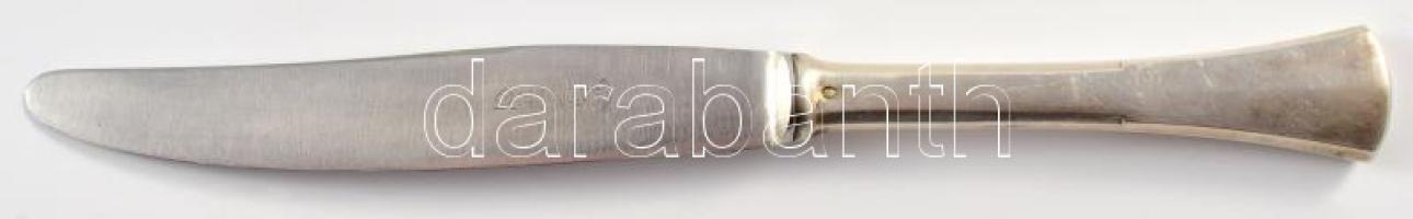 Ezüst (Ag) nyelű kés szett, 6 darab, jelzett, h: 25,5 cm