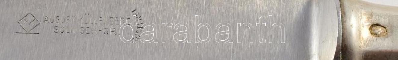 Ezüst (Ag) nyelű kés szett, 6 darab, jelzett, h: 25,5 cm