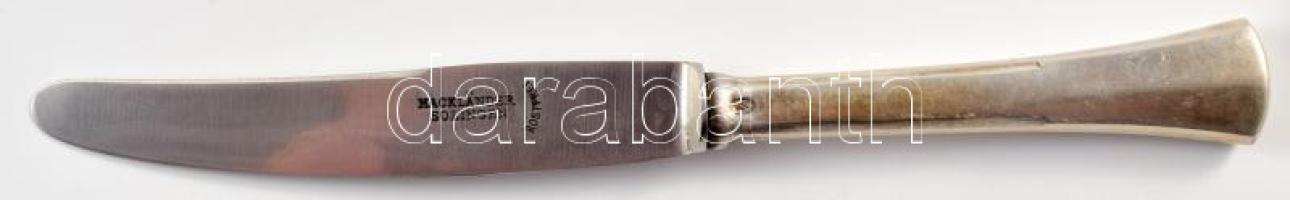 Ezüst (Ag) nyelű kés szett, 6 darab, jelzett, h: 21,5 cm