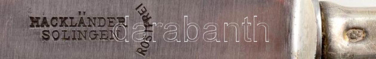 Ezüst (Ag) nyelű kés szett, 6 darab, jelzett, h: 21,5 cm