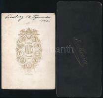 1882 Pozsony, Műtermi portrék gyerekekről, 2 db keményhátú fotó Kozics műterméből, egyik hátoldalon ...