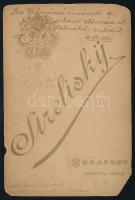 Konti József (1852-1905) karmester, zeneszerző portréja, keményhátú fotó Strelisky budapesti műtermé...