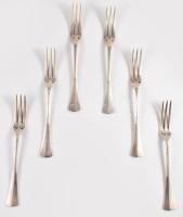 Ezüst (Ag) villa szett, 6 darab, jelzett, h: 16 cm, nettó 210g