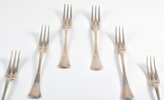 Ezüst (Ag) villa szett, 6 darab, jelzett, h: 16 cm, nettó 210g