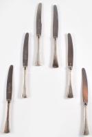 Ezüst (Ag) nyelű kés szett, 6 darab, jelzett, h: 18 cm