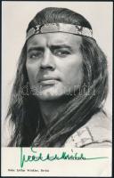 Pierre Brice (1929-2015) francia színész aláírása az őt ábrázoló képen / autograph signature