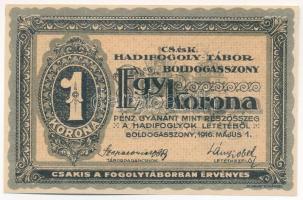 1916. május 1. Boldogasszony / Hadifogolytábor 1K arab sorozat- és sorszámmal, "MS 40 0219"...