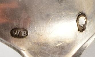 Ezüst (Ag) teás kanál szett, 6 darab, jelzett, h: 15 cm, nettó 197g