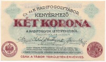 1916. Kenyérmező / Hadifogolytábor 1916. január 15. 2K arab sorozat- és sorszámmal T:AU Hungary / Kenyérmező / POW Camp 15.01.1916. 2 Kronen with arabic series and serial number "00073 28970" C:AU Adamo HHK-1.7