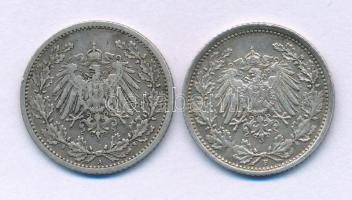 Német Birodalom 1906A 1/2M Ag + 1918F 1/2M Ag T:XF,VF patina
German Empire 1906A 1/2 Mark Ag + 1918...