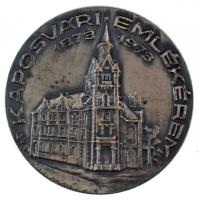 Képíró Zoltán (1944-1981) 1973. "Kaposvári Emlékérem 1873-1973" egyoldalas ezüstpatinázott bronz emlékérem (65mm) T:AU,XF