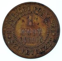 1910 k. "Diósgyőri Fogyasztási Szövetkezet - 1 Nagy Syphon" bronz élelmiszerbárca T:XF pat...