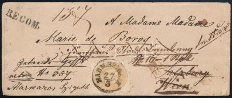 ~1864 15kr ajánlott levélen / on registered cover "MARM.SZIGET"